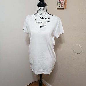 White V neck Top by Kirkland Signature Size L NWOT